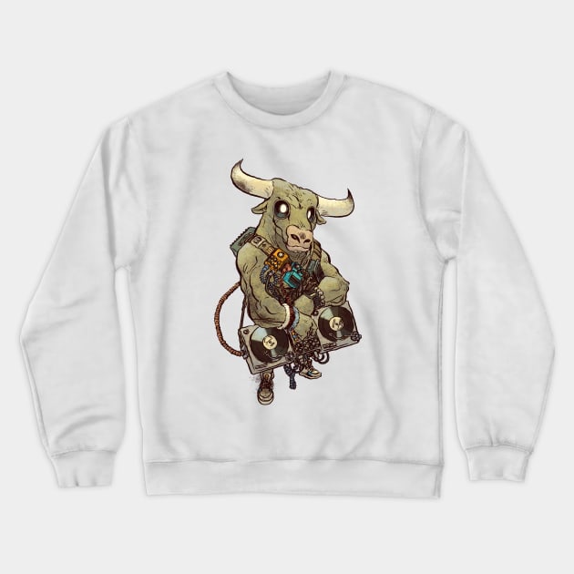 DJ Minotaur Crewneck Sweatshirt by jesse.lonergan